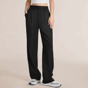 VIRAL Aerelle Wide Leg Tailored Pants (Black)